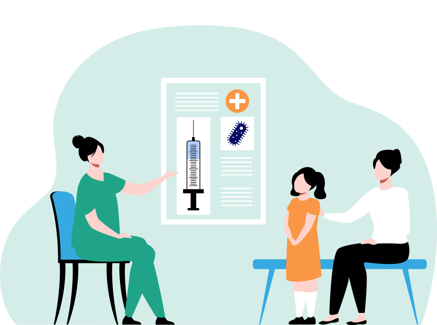 医療機関を受診し狂犬病の予防接種を受けるイメージ